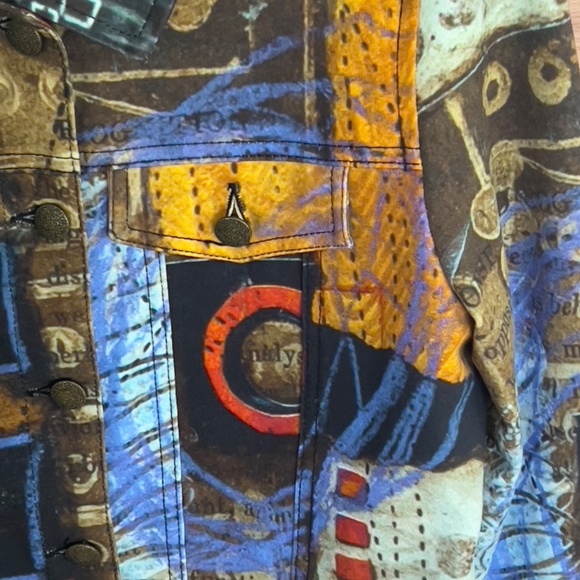 Simply Art by Dolcezza multicolor blazer size M medium artsy abstract button - Picture 4 of 8